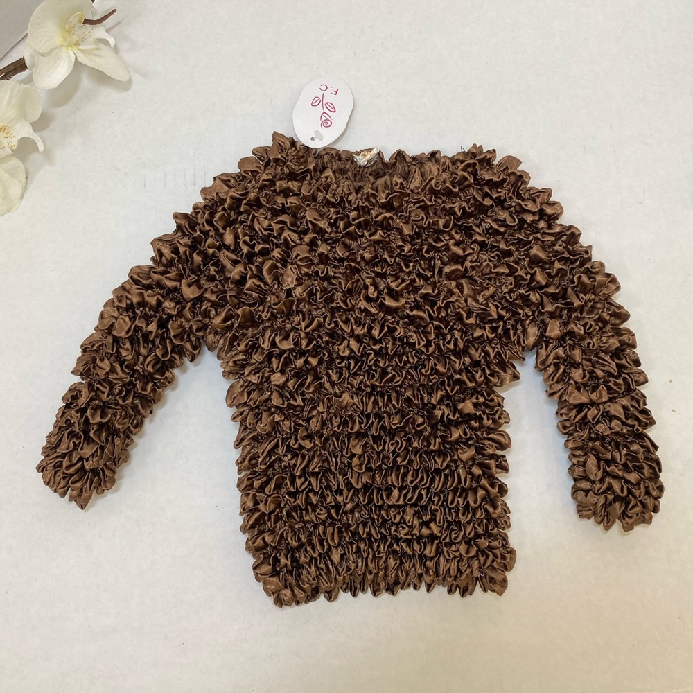 Brown one size fits all top long 3/4 sleeve